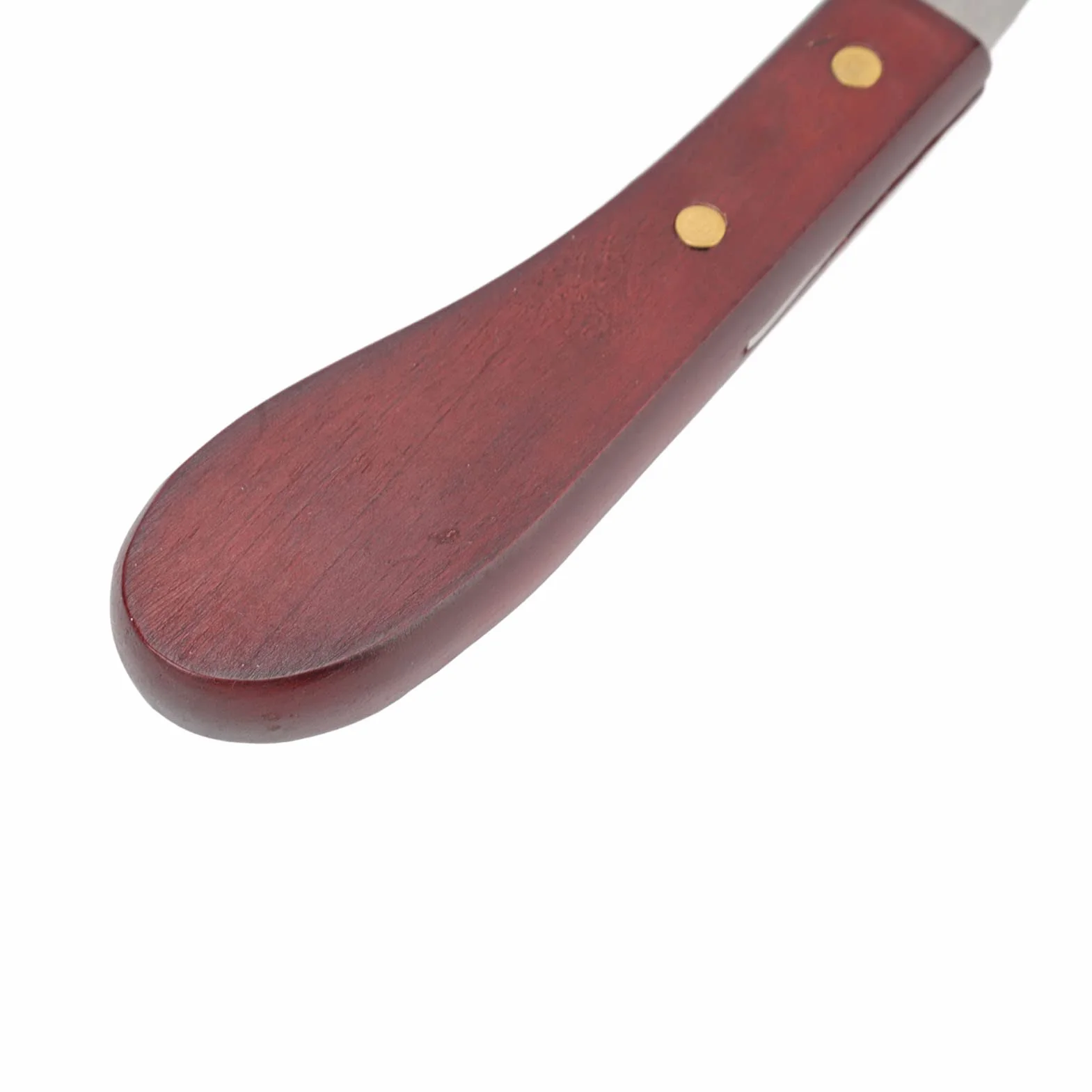 Outil de Coupe de Sabot pour Cheval, Couteau à Sabot en Acier Inoxydable Manche en Bois de Caoutchouc, Couteau à Sabot Double Tranchant Lame Double Face Main Droite