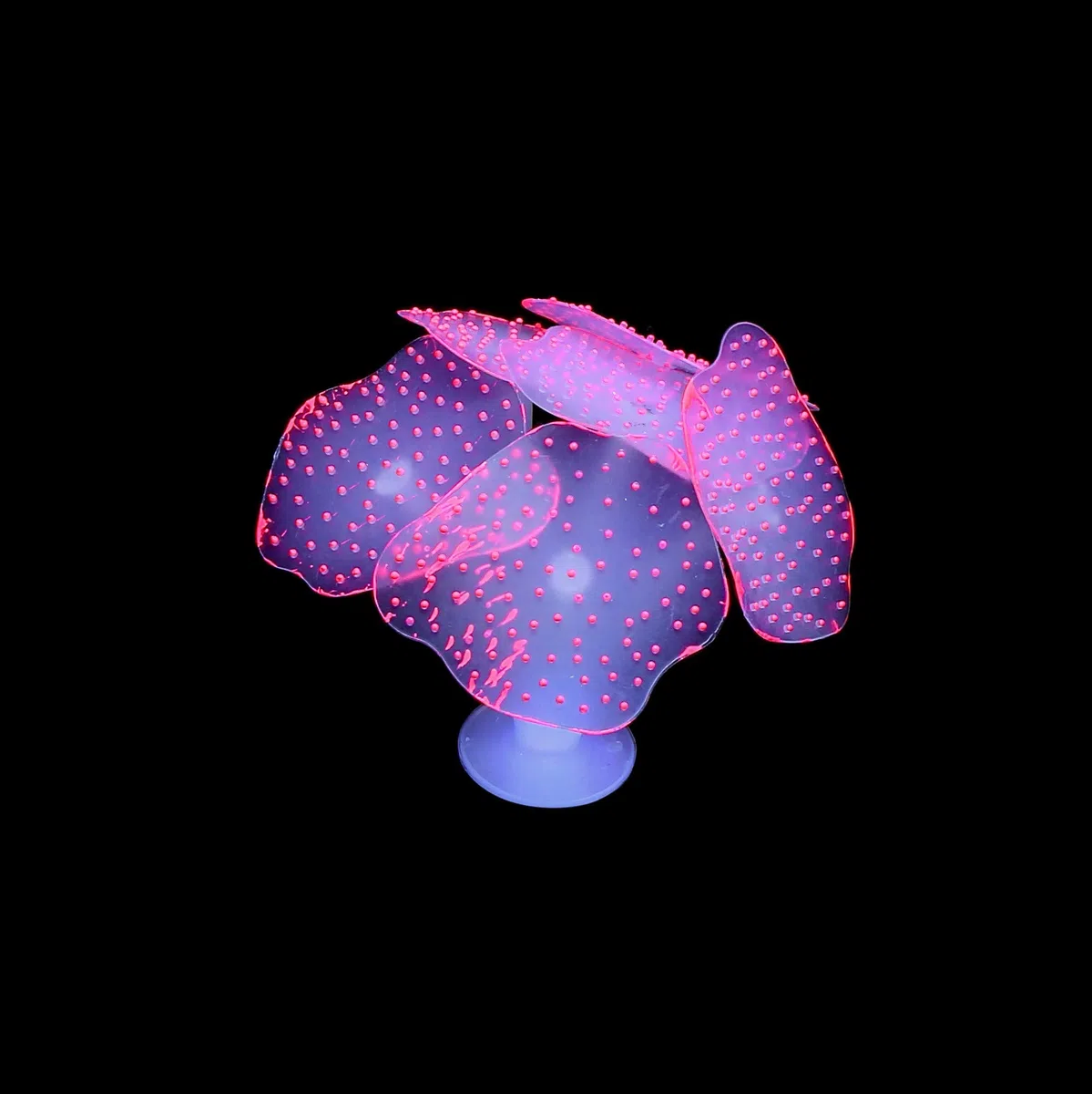 Mangsen Lot de 4 décorations d'aquarium phosphorescentes en Silicone pour décoration d'aquarium - Récif de Corail - Champignon et anémone