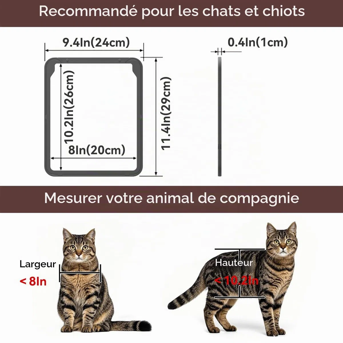 NAMSAN Chatiere pour Moustiquaire Facile à Installer La Liberté de Chat Verrouillable Moustiquaire de Porte pour Petit/Moyen Chat/Chien