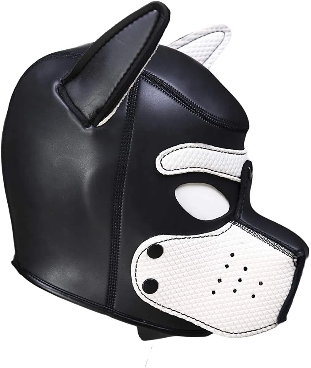 Masque pour chien Petplay en latex souple avec oreilles Masque pour chiot Masque pour chien Masques pour chien Bouche amovible Convient pour Halloween, fête de vacances