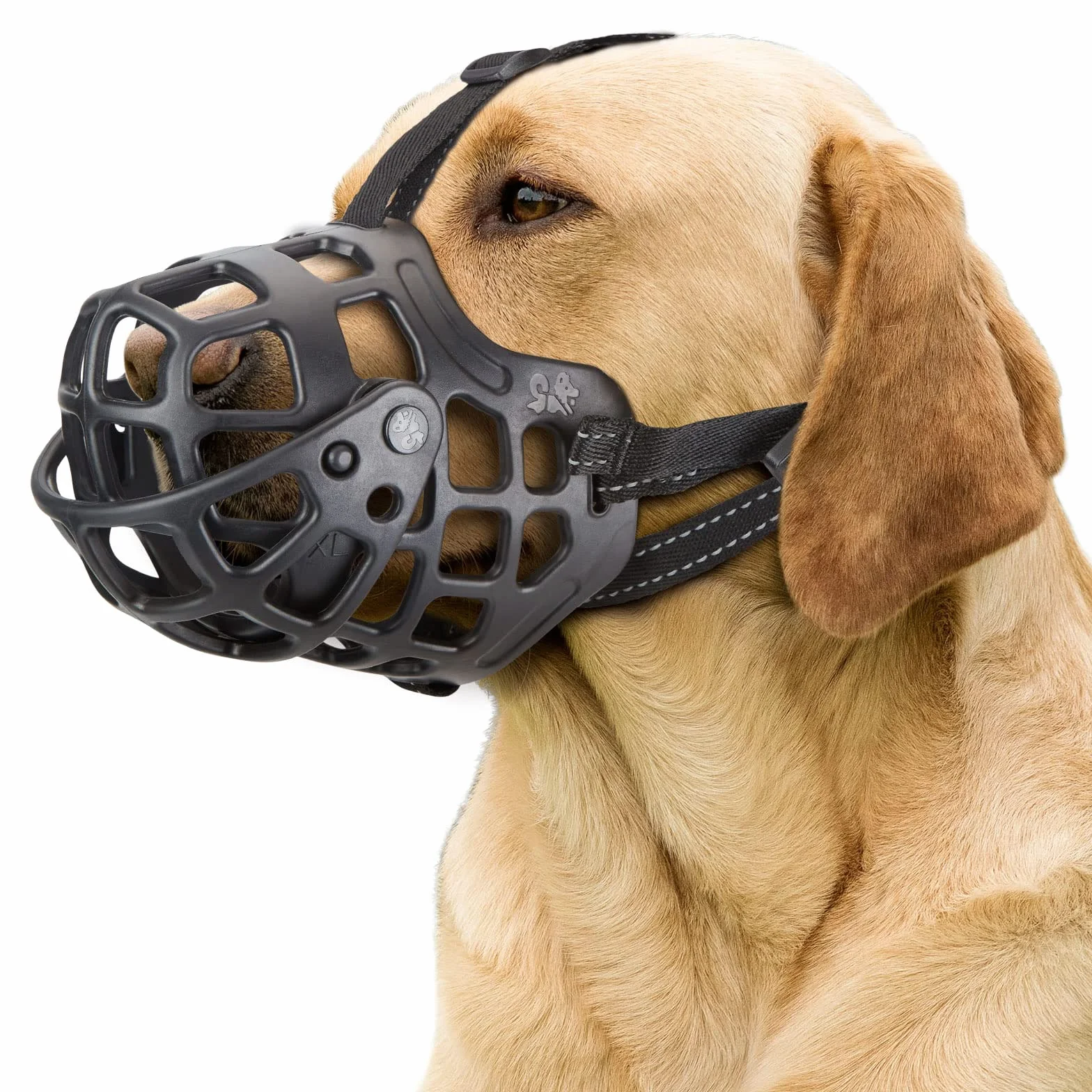 Ownpets Muselière pour chien, muselière réglable pour chien avec housse mobile pour éviter les morsures, la mastication et le léchage, muselière buvable en maille aérée pour chiens agressifs de petite
