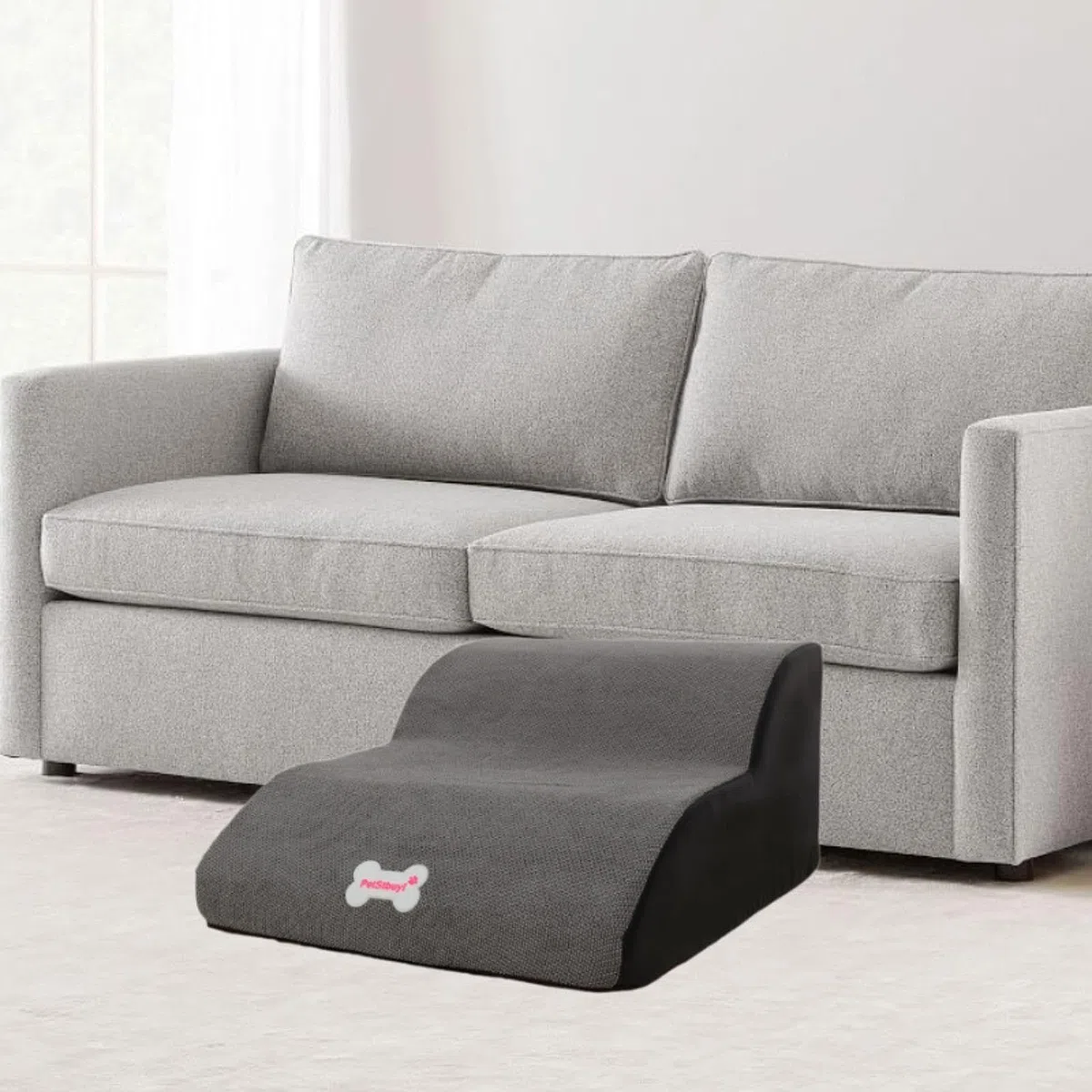Escalier pour Chien, Deux Marches, échelle pour Animaux, Rampe D'accès pour Canapé, Housse Amovible, éponge de Polyester Douce, Antidérapant, pour
