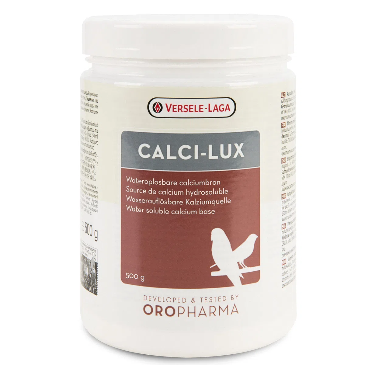 VERSELE-LAGA - Oropharma Calci-Lux - Calcium pour Oiseaux - pour Renforcer Squelette et Coquille d'Oeuf - Format Hydrosoluble - 500g