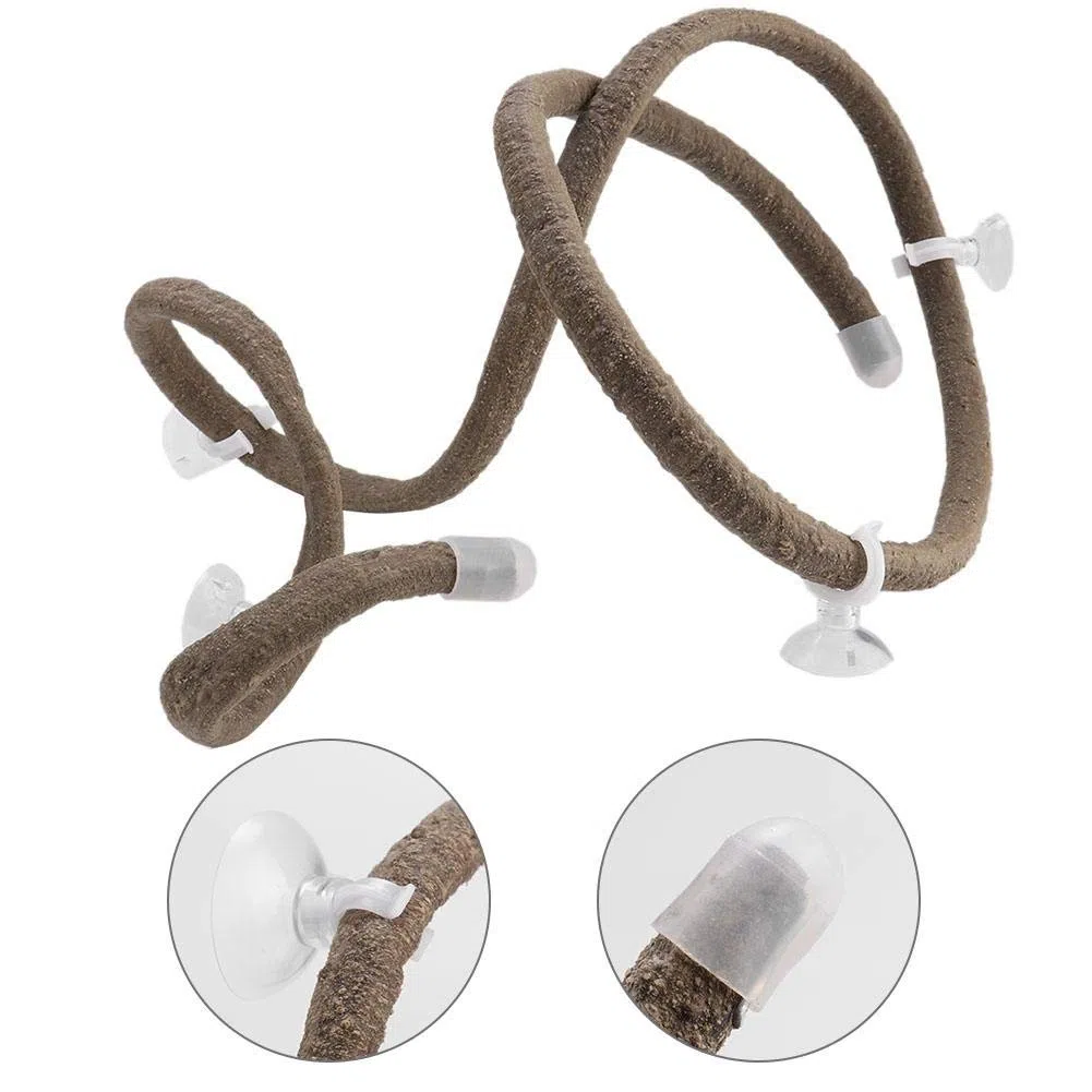 Vigne Artificielle Décorative avec Ventouses, Branche Grimpante pour Terrarium, Habitat de Reptile, Rotin Escalade, Large