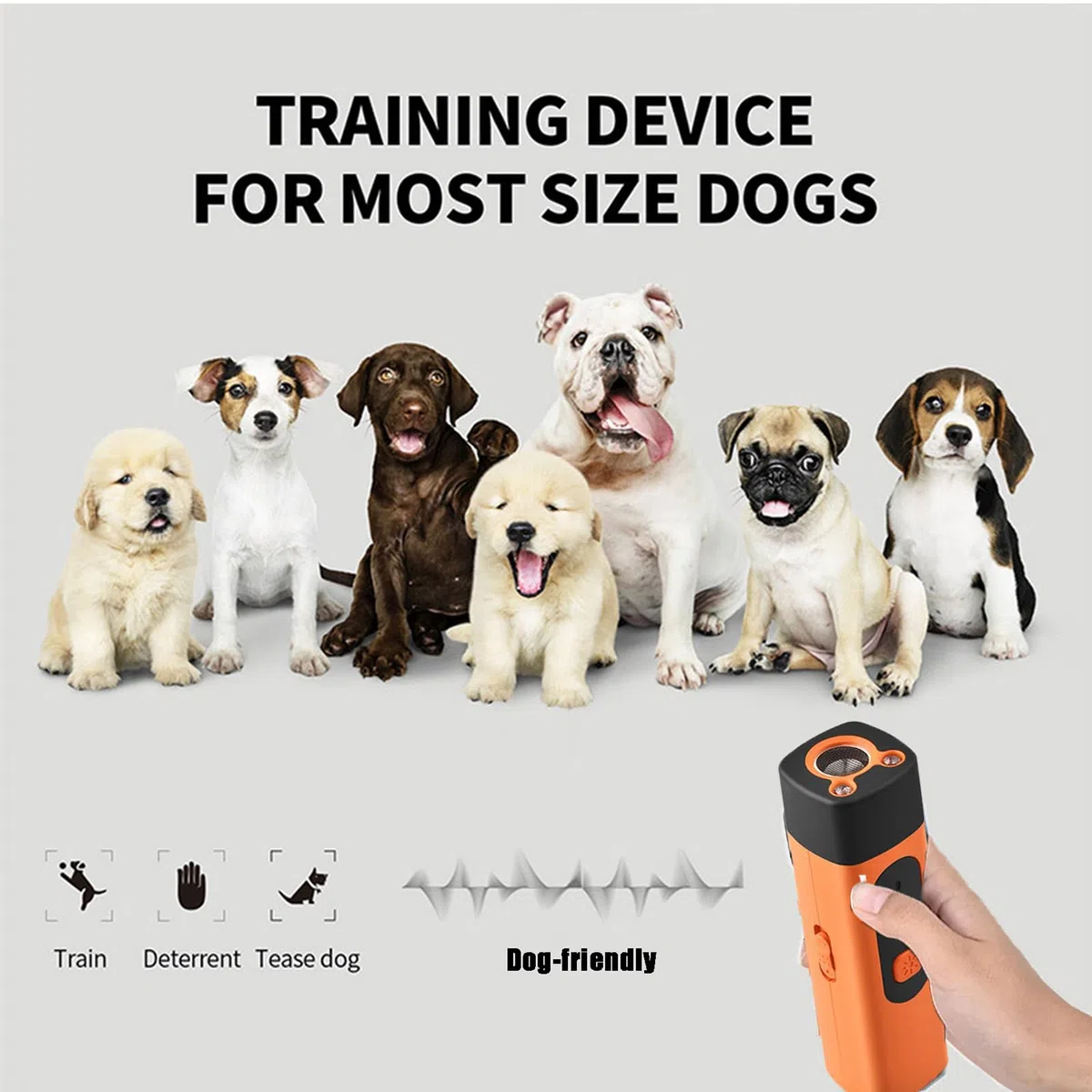 Générique Maychio Anti Aboiement, Maychio Gift pour Chien, Rechargeable avec LED Clignotante, avec 3 Fréquences Réglables pour Chiens De Petite, Moyenne Et Grande Taille (C)
