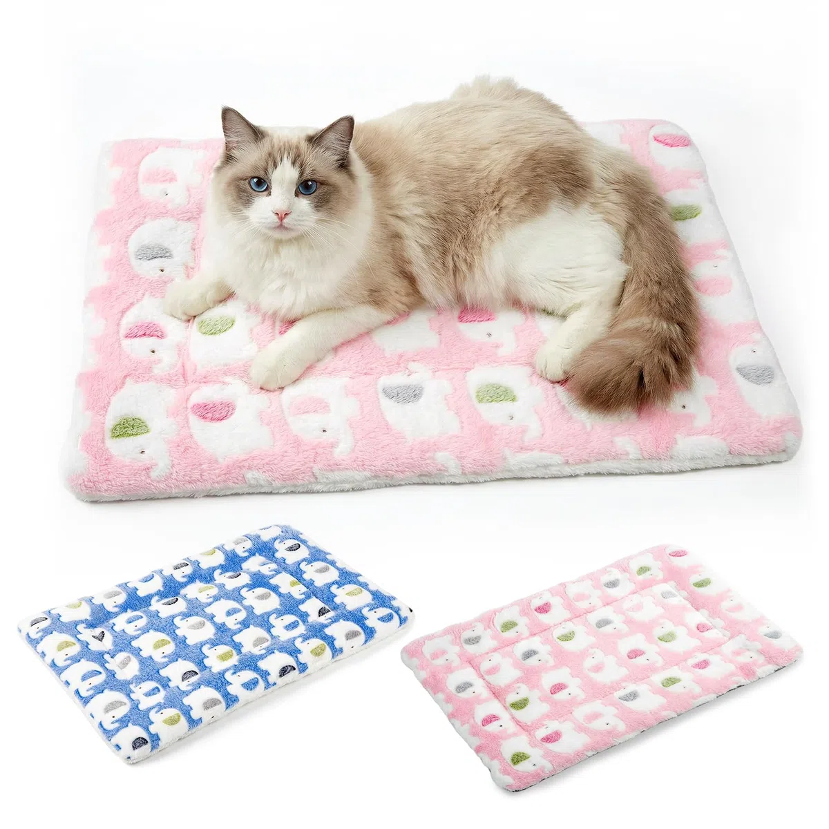 MICOOYO Lit pour Chien 2 PCS, Matelas Lavable pour Chien, Tapis imperméable pour Petits Chiens, Chats et Chiots, Couverture Polaire pour cochons d'Inde, Lapins, écureuils et Hamsters (M, 61 x 41 cm)