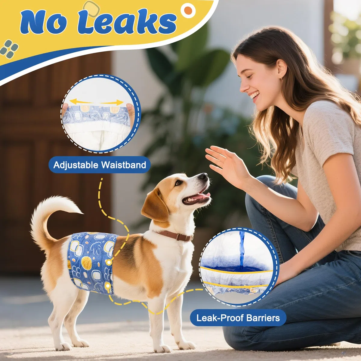 MICOOYO Couche Chien Male Jetable, Couches Chien Male Super Absorbante, Couches pour Chiens pour l'incontinence (S, 20 pièces)