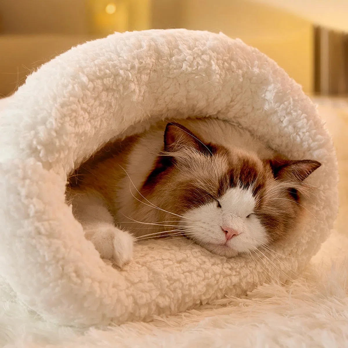 Sac de Couchage pour Chat | Sac de Couchage pour Chat | Lit Semi-fermé | Sac de Couchage d'hiver pour Chat | Panier pour Chien pour Camping | Couverture Lavable pour Chats et Petits Chiens