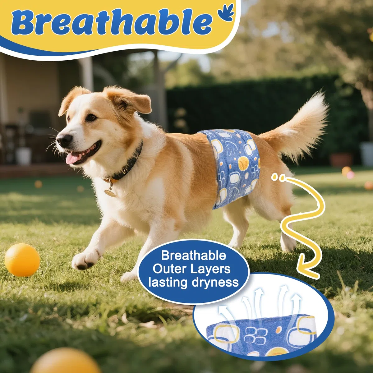 MICOOYO Couche Chien Male Jetable, Couches Chien Male Super Absorbante, Couches pour Chiens pour l'incontinence (S, 20 pièces)