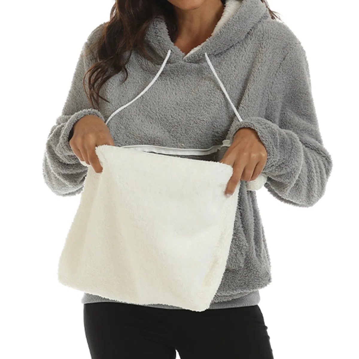 Pull femme avec poche pour chien chat chien poche femme sweat à capuche kangaroo grande poche sweat à capuche chats chiens animaux de compagnie transporteur sweat-shirt sac à manches longues