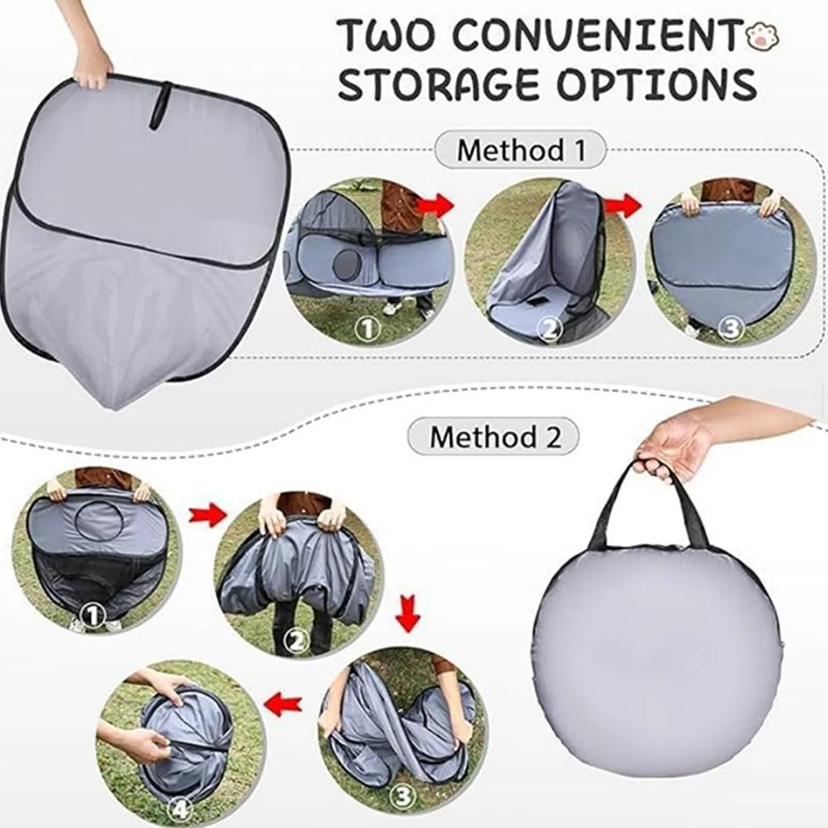 Parc D'extérieur pour Chat Enclos D'extérieur pour Chats D'intérieur Tente avec Sac De Rangement Tentes Portables pour L'extérieur Parc pour Chat Fermé avec Tunnel pour Chats, Lapins, Chiots