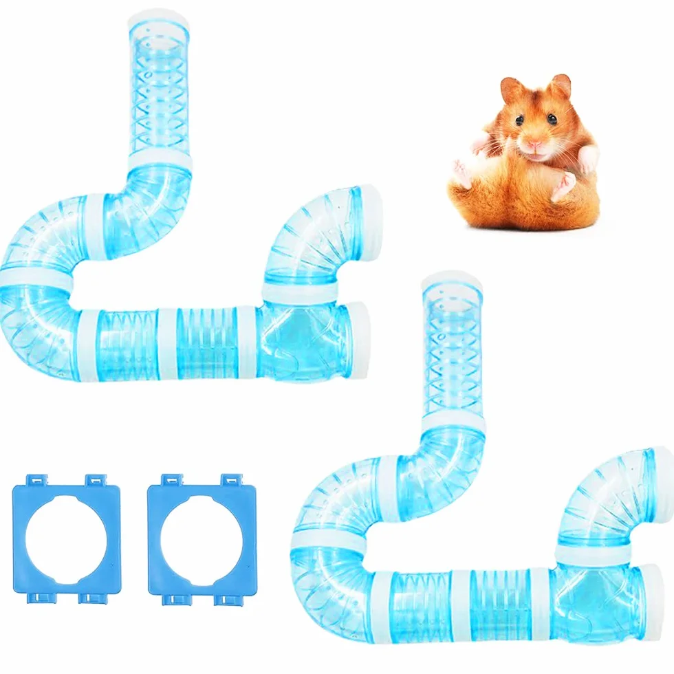 Kit de tubes Lot de 2 pour hamster et rat, tunnel d'aventure, piste de connexion transparente