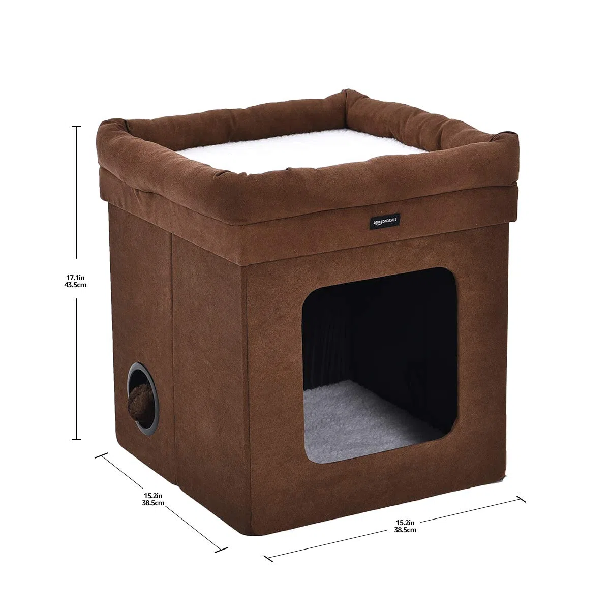 Amazon Basics Niche pliable pour chat, Marron, 38 x 38 x 43 cm