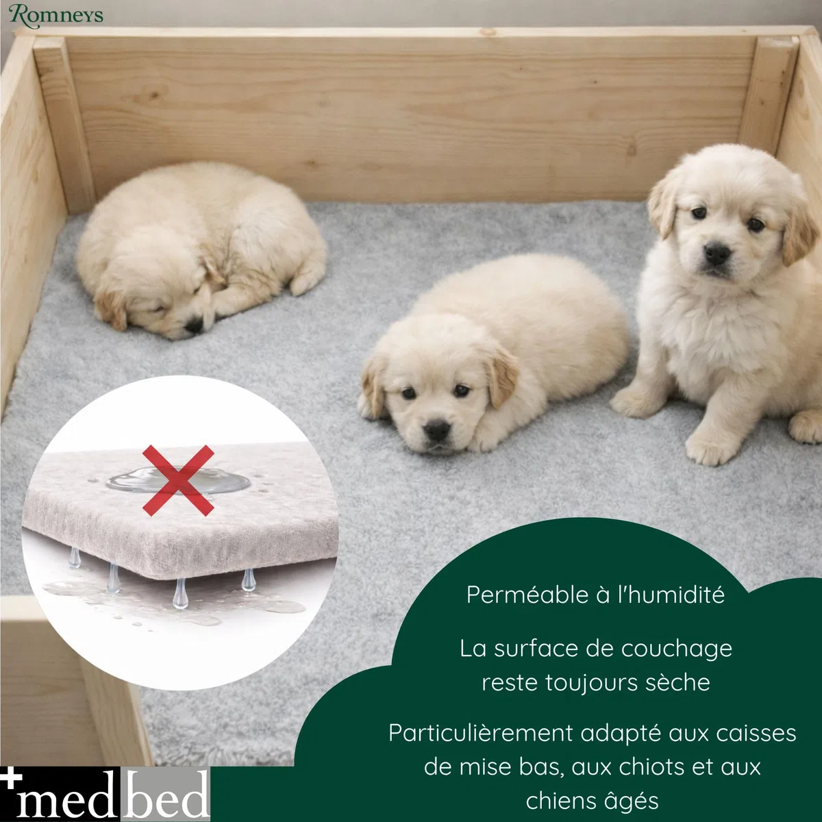 MedBed Couverture pour chien médicinale standard, d'origine, grise