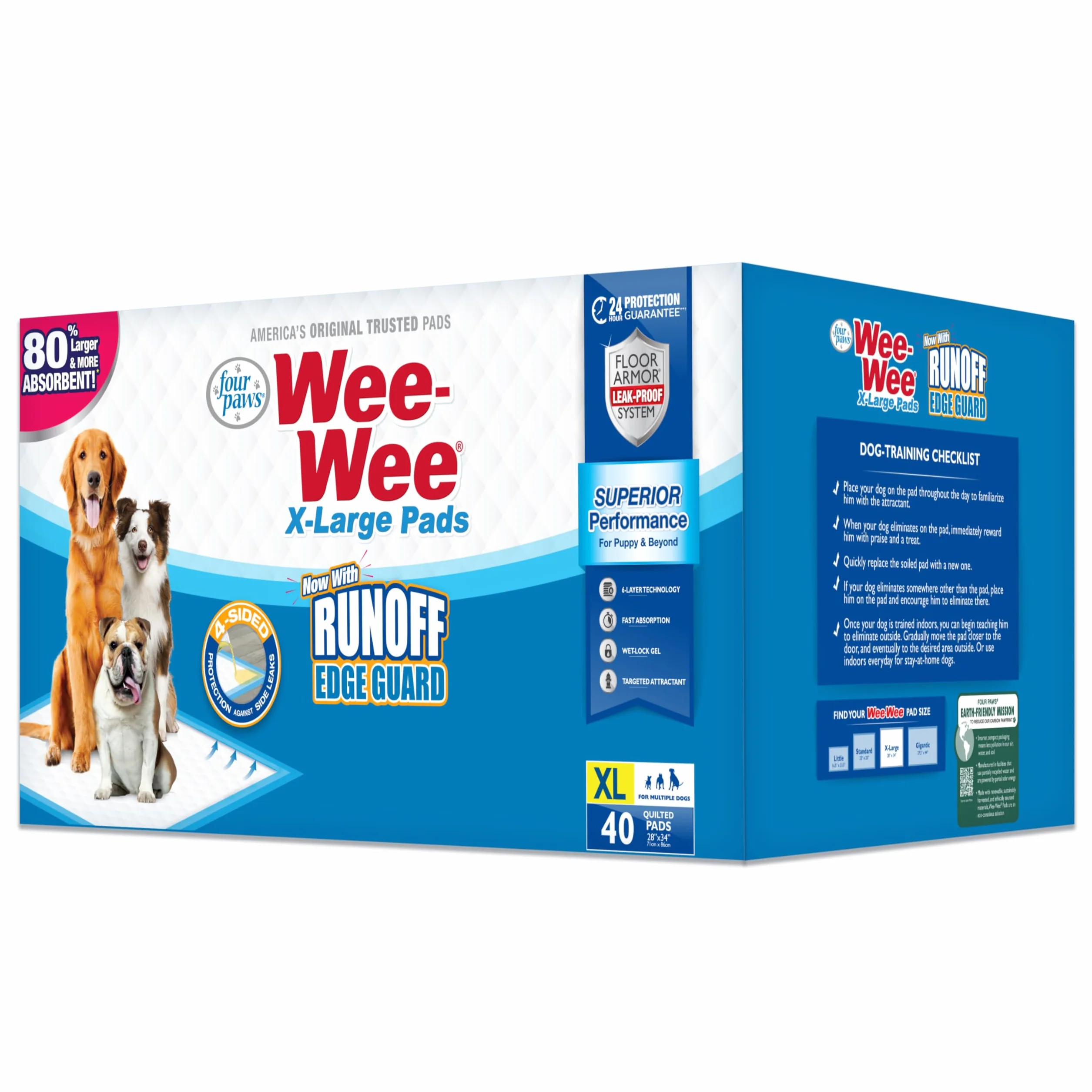 Four Paws Quatre Pattes Wee-Wee Extra Large Chien Housebreaking Coussinets