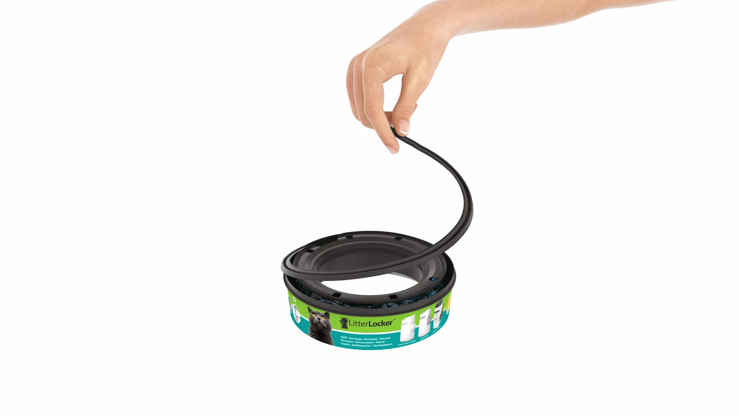Lot de 3 recharges Rondes Compatible avec la Poubelle LitterLocker II et la Poubelle LitterLocker Design