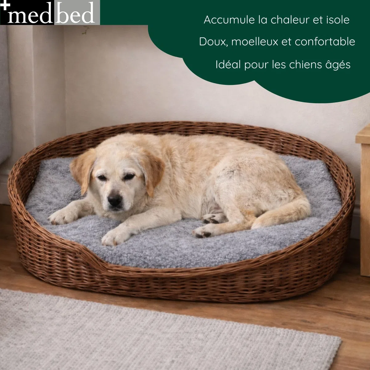 MedBed Couverture pour chien médicinale standard, d'origine, grise
