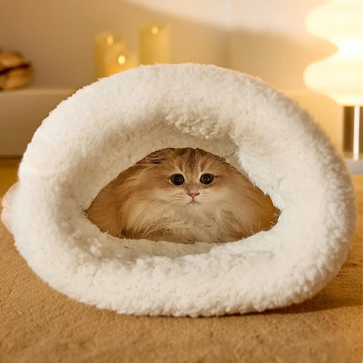 Sac de Couchage pour Chat | Sac de Couchage pour Chat | Lit Semi-fermé | Sac de Couchage d'hiver pour Chat | Panier pour Chien pour Camping | Couverture Lavable pour Chats et Petits Chiens