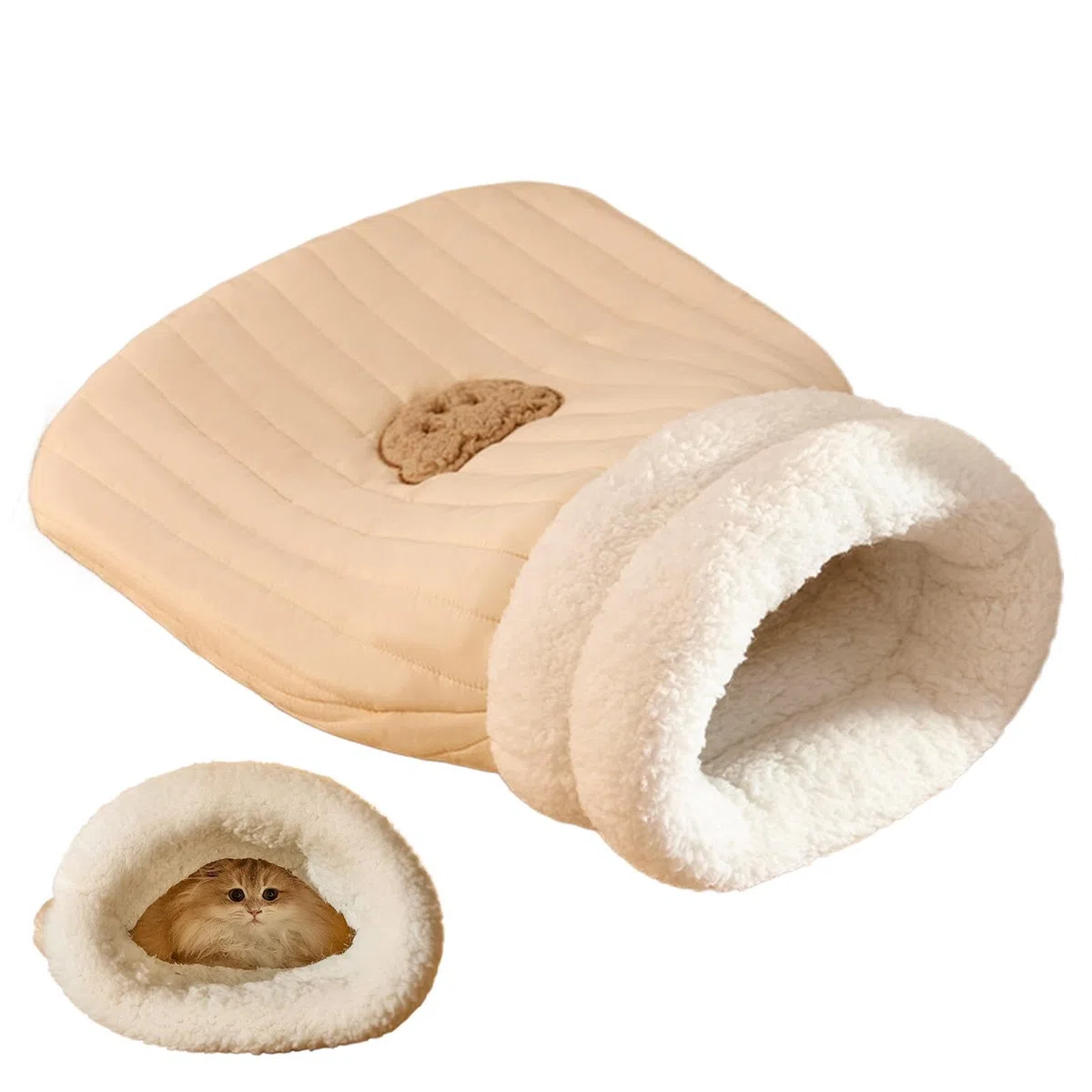 Sac de Couchage pour Chat | Sac de Couchage pour Chat | Lit Semi-fermé | Sac de Couchage d'hiver pour Chat | Panier pour Chien pour Camping | Couverture Lavable pour Chats et Petits Chiens