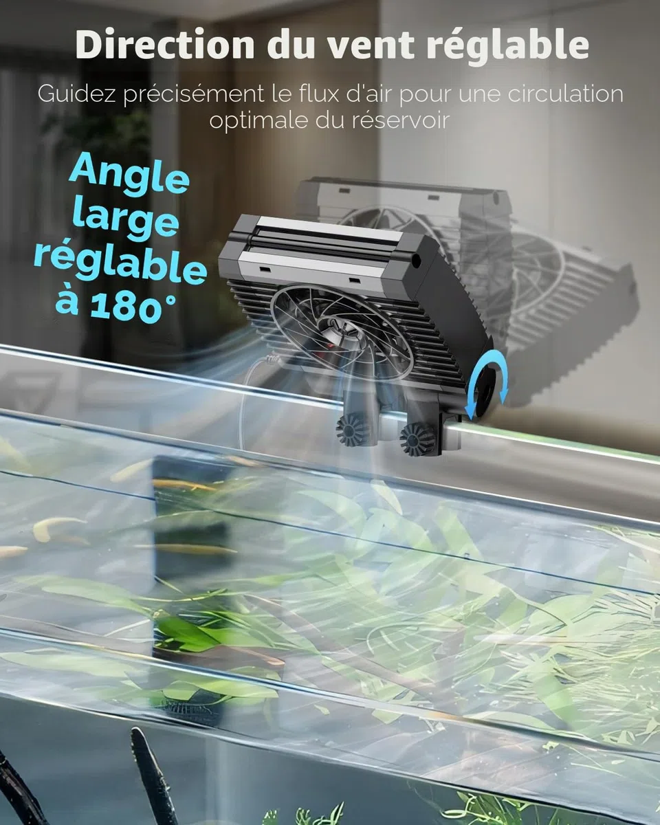 Pawfly Refroidisseur d'aquarium, d'aquarium Silencieux, Ventilateur d'aquarium avec Vitesse réglable et minuterie, Refroidisseur d'eau pour Terrarium jusqu'à 40cm de Bassin (1 Ventilateur)