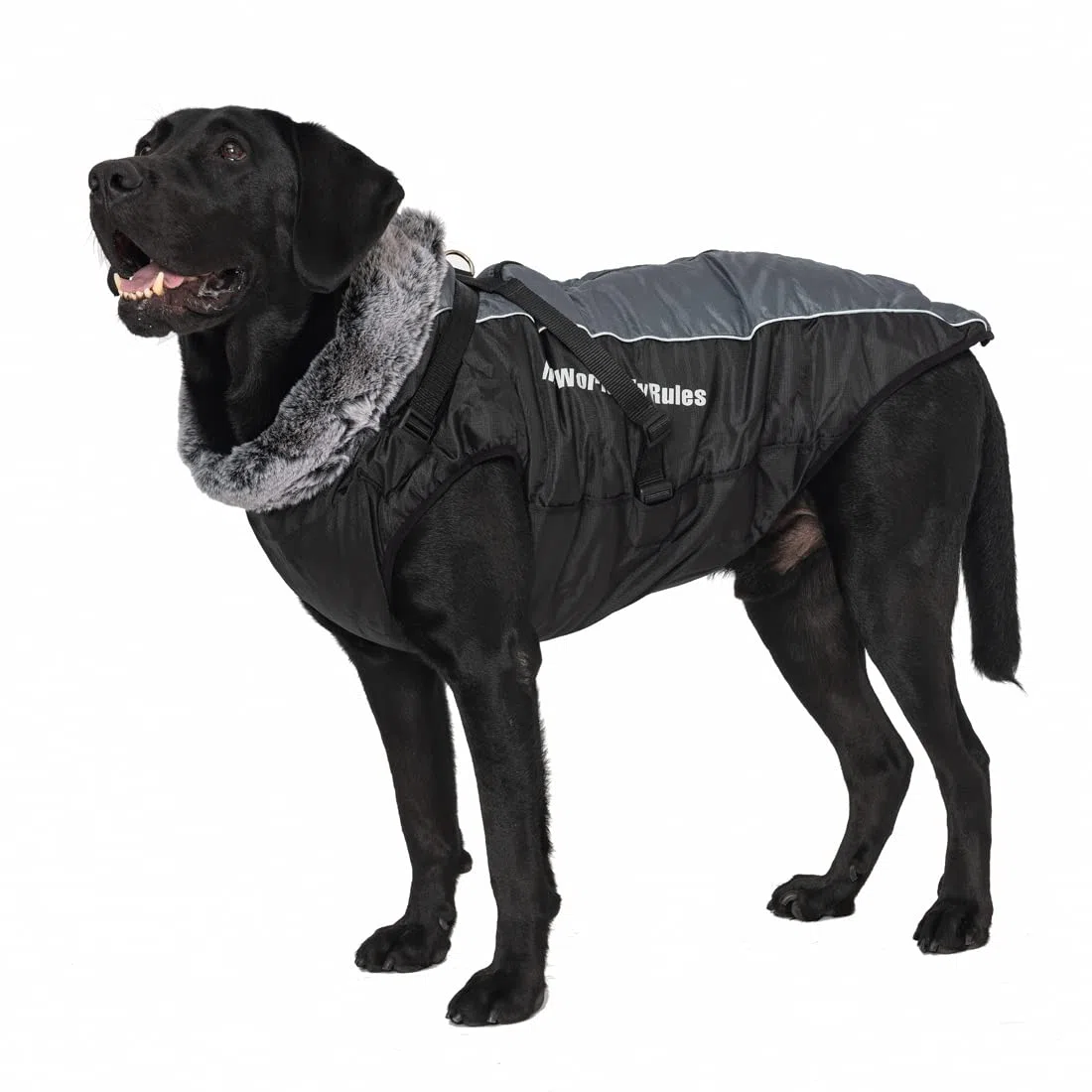 Veste d'hiver 2 en 1 pour chien avec harnais confortable, imperméable, coupe-vent, réversible, manteau d'hiver pour chien chaud pour temps froid, veste pour chiens de taille moyenne et grande
