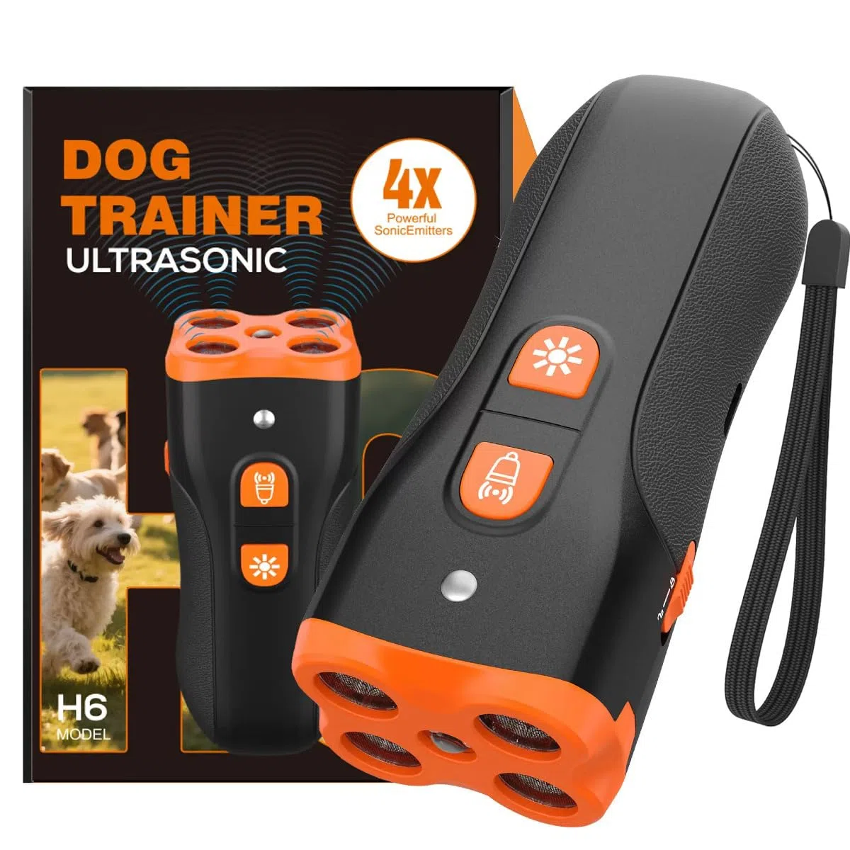 Dispositif de Dissuasion d'Aboiement pour Chien, Appareil Ultrasonique Anti-Aboiement Sécurisé pour Chiens de Toutes Tailles, Dresseur Canin Rechargeable et Portable, Portée 50ft, Intérieur &Extérieur