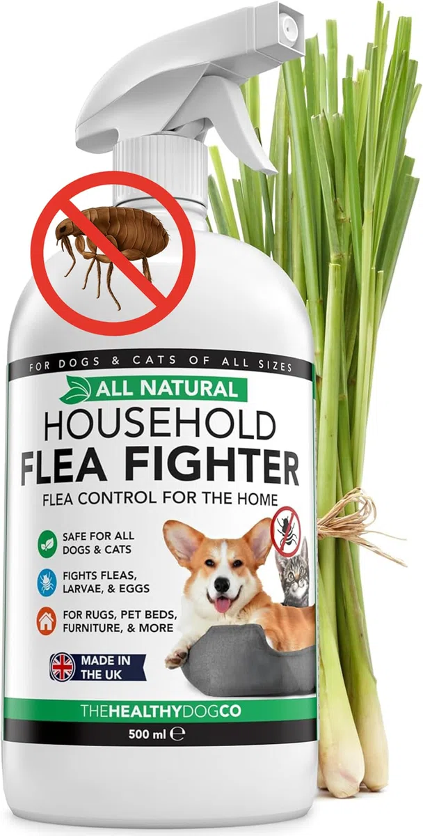 500ml Naturel Spray Anti Puces Chat & Chien | Traitement Anti Puces, Tiques Et Insectes | Spray Anti Puces pour la Maison, Meubles & Textiles | Spray Anti Puce Maison à l'huile de Citronnelle
