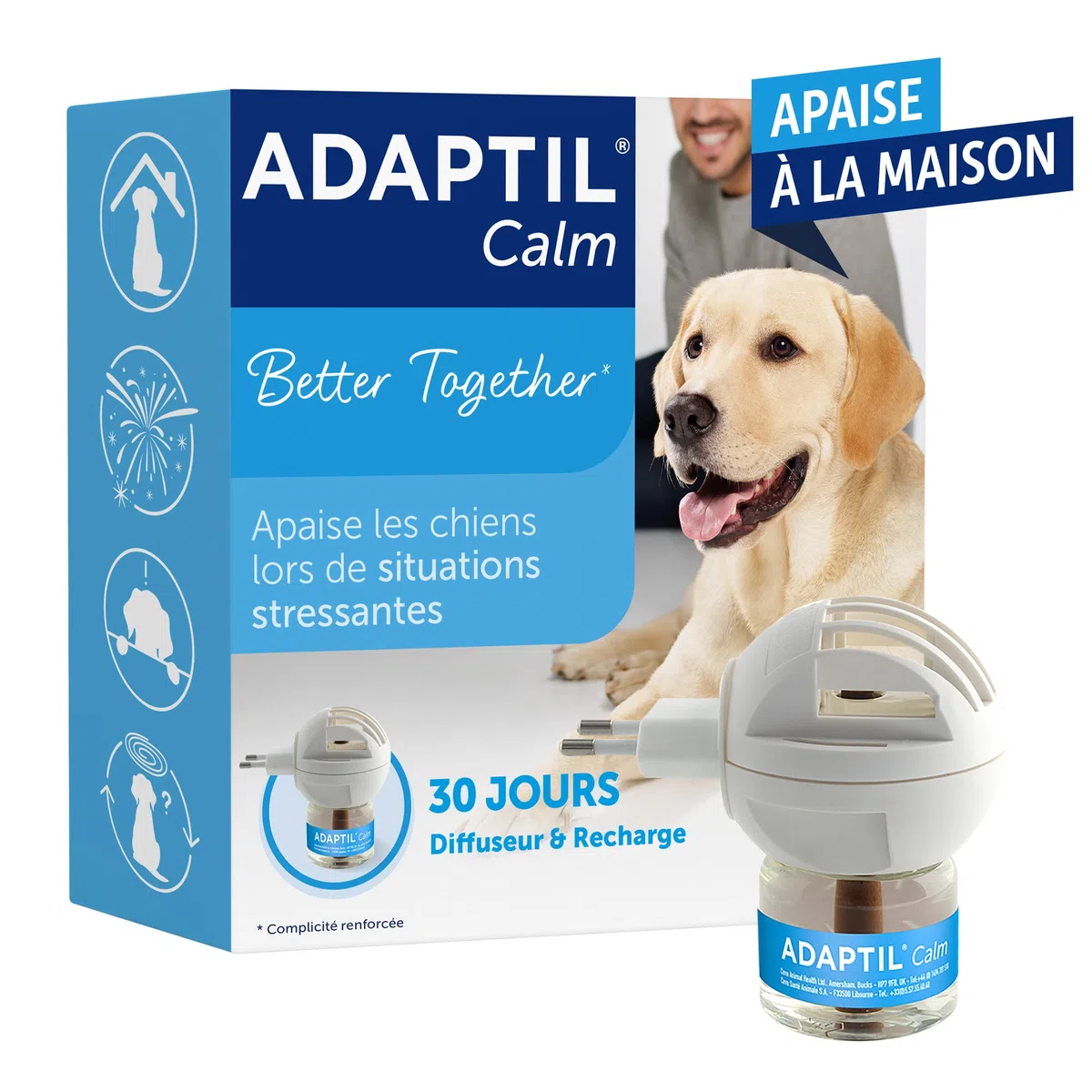 ADAPTIL Calm – Anti-stress pour chien – Diffuseur + Recharge 48 ml