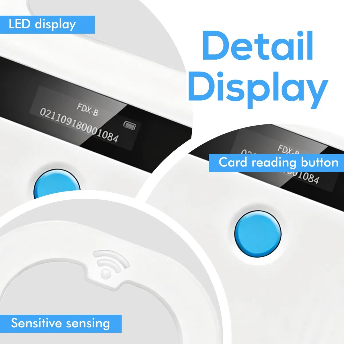 Lecteur De Puces, Lecteur D'identification D'animal, Rechargeable Rfid Emid Lecteur Puce Animaux, 134,2 Khz 125 Khz, Lecteur D'Étiquettes D'animaux Pour Animaux De Compagnie/Cochons/Chiens/Chats