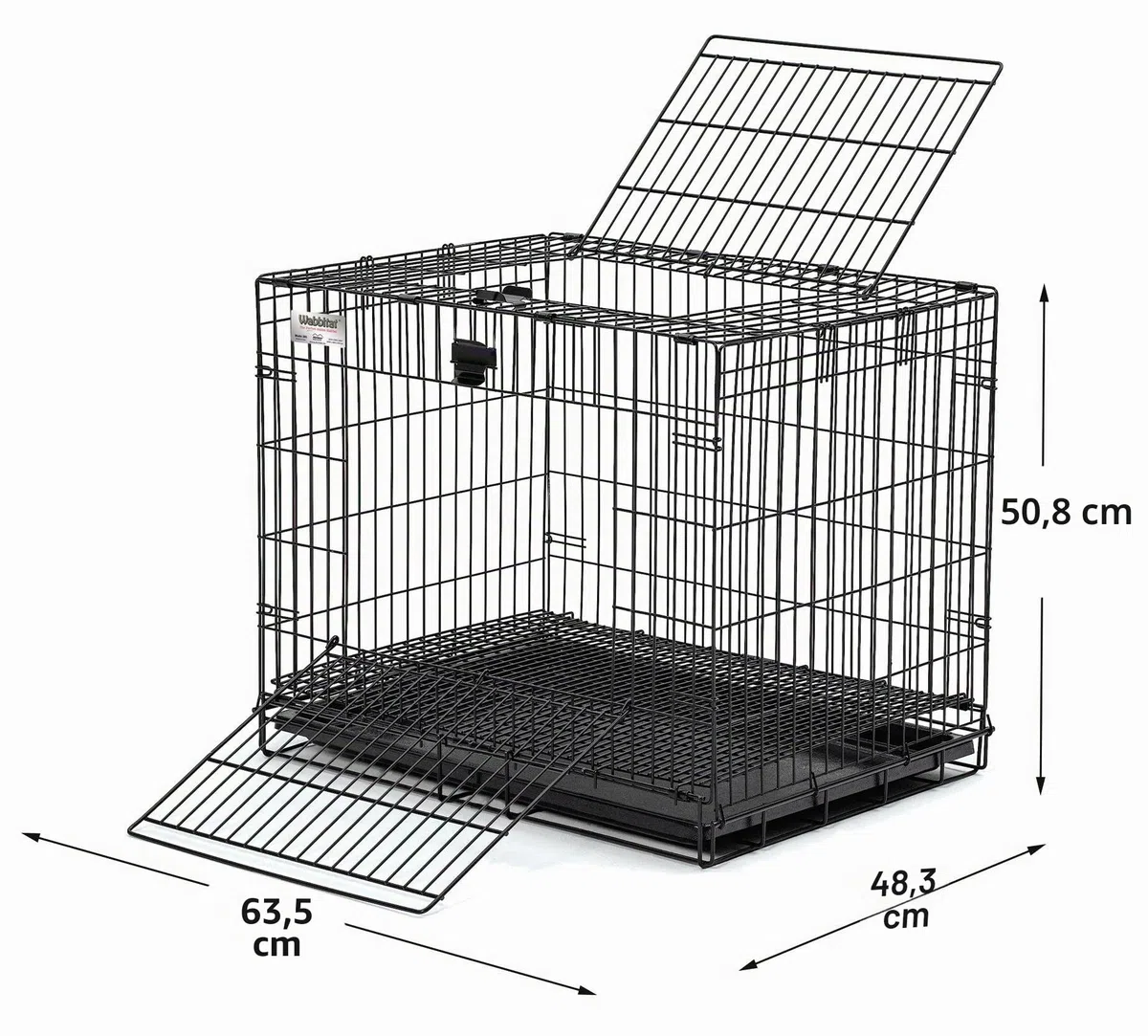 MidWest Homes for Pets Modèle 151 Cage à Lapin Pliante Wabbitat, 63,5 cm de Long, avec Grille de Sol de 1,27 cm et Plateau en Plastique Amovible, Noir