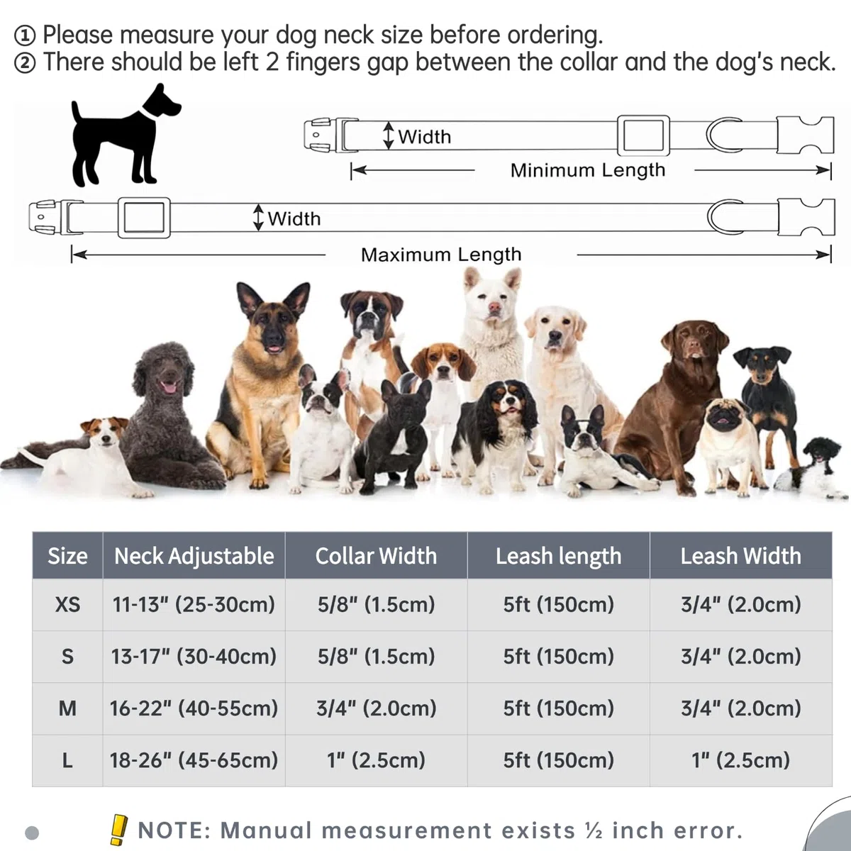SEOUGEE Martingale Ensemble collier et laisse pour chien personnalisés en nylon réfléchissant anti-étranglement avec boucle gravée personnalisée - Dressage de la marche pour petits chiens (S bleu