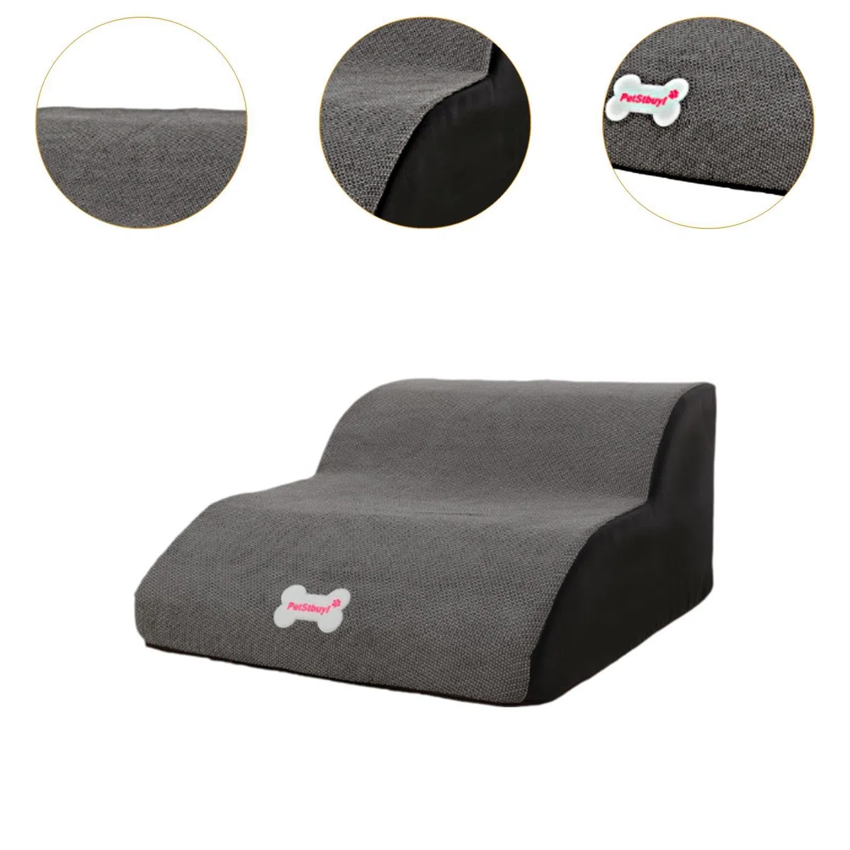 Escalier pour Chien, Deux Marches, échelle pour Animaux, Rampe D'accès pour Canapé, Housse Amovible, éponge de Polyester Douce, Antidérapant, pour