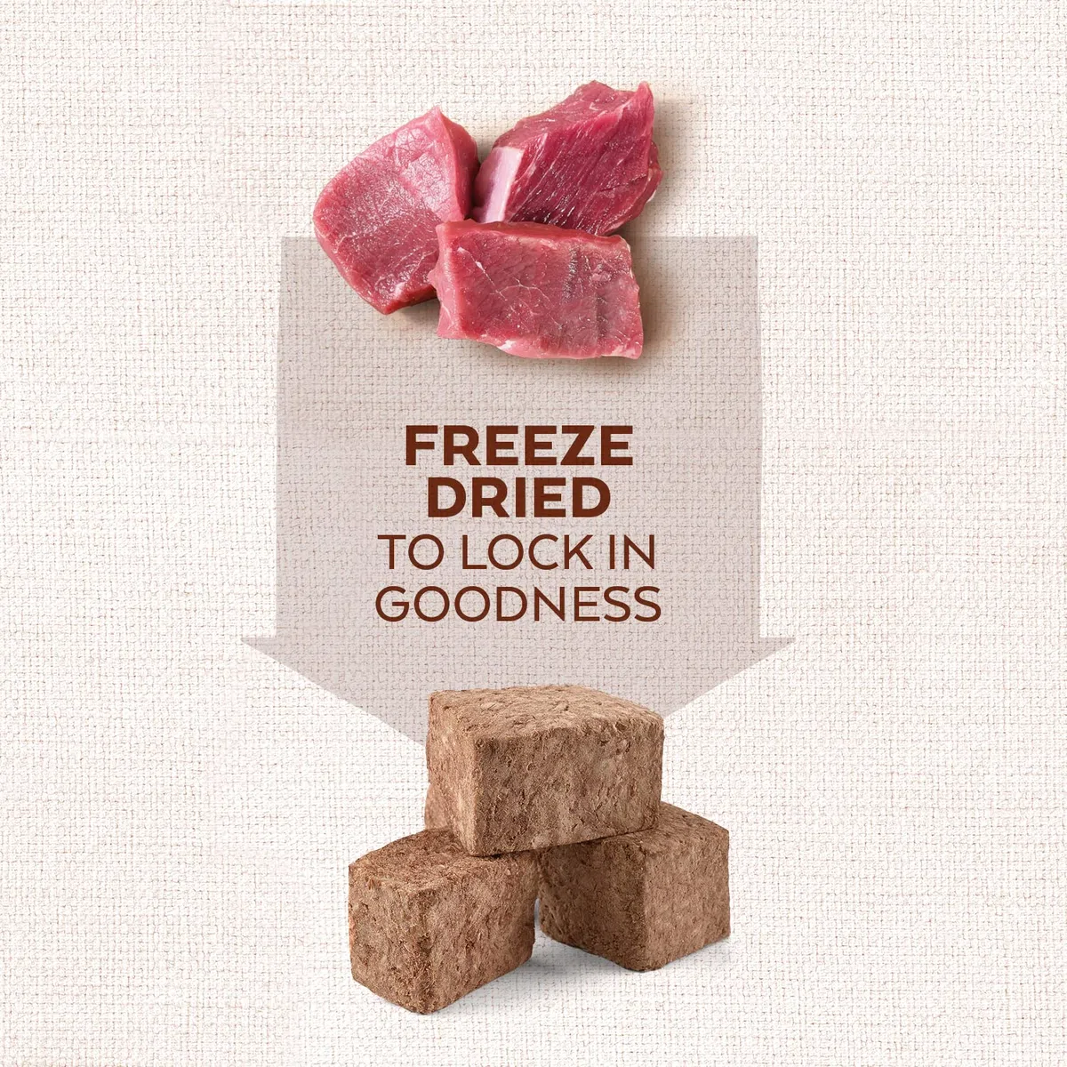 Nature's Variety - Freezed Dried - Cubes de Viande de Bœuf désossée lyophilisées pour Chiens - Boîte de 6 x 50g - Total 300g