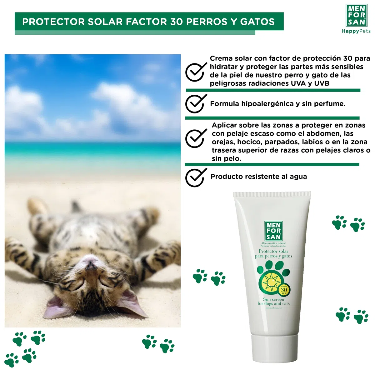 Menforsan - SPF 30 Crème solaire pour les chiens et les chats 50 ml