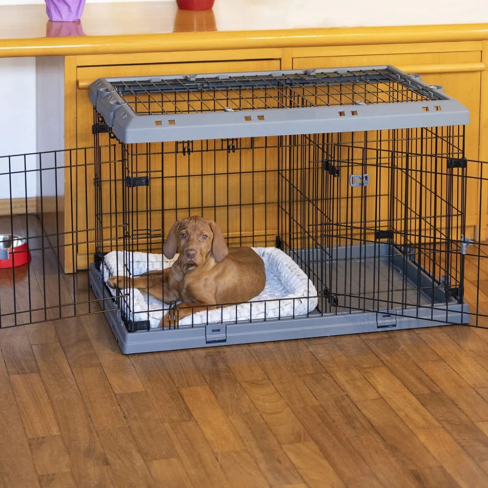 Cage Pliable pour chiens de taille moyenne SUPERIOR 90 Clôture métallique, avec Séparateur, Double verrouillage