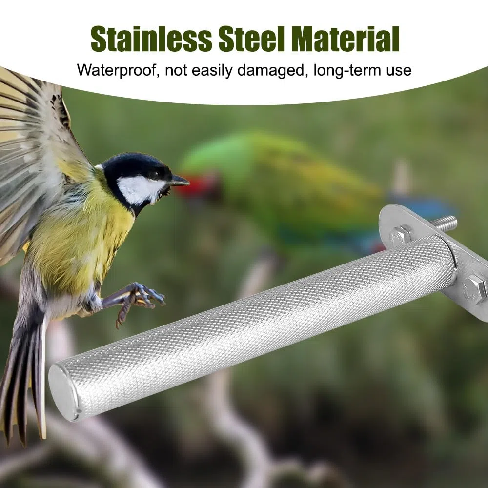 Perchoir en Acier Inoxydable pour Oiseaux,Griffes de Broyage pour Perroquets,Coupe-Bec,Ongles,Bâton de Meulage pour Oiseaux,Perroquets,Perruches,Calopsittes,Conures,Aras Gris D'Afrique,Pinsons