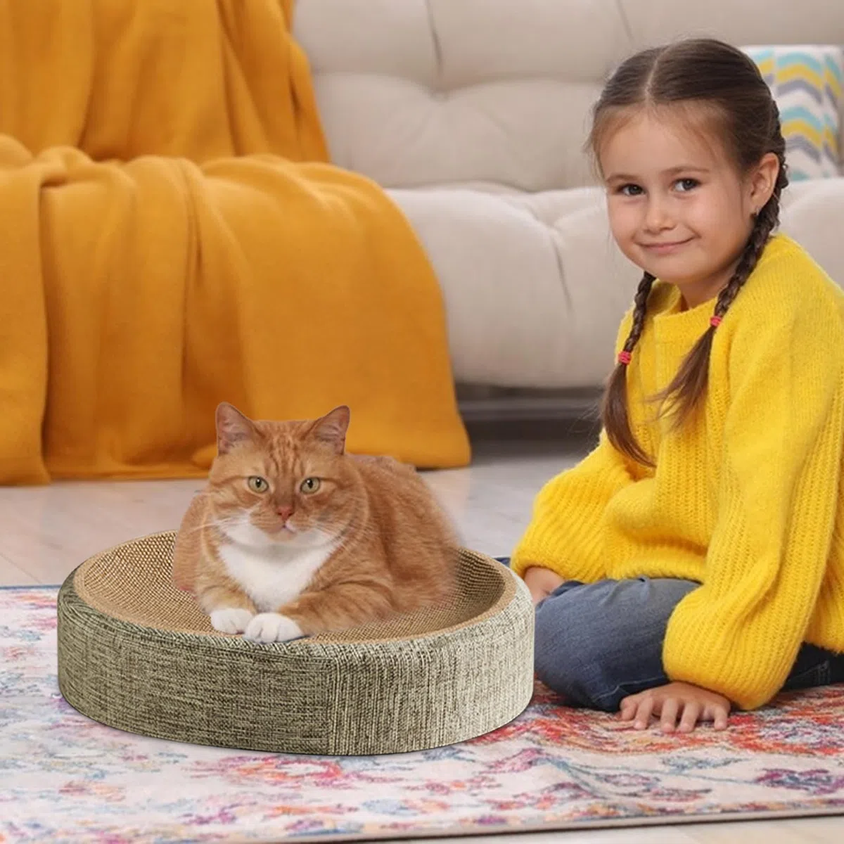 Griffoirs pour Chat Tapis À Gratter pour Chats, Griffoirs en Sisal Lit À Gratter pour Chat, Tapis De Couchage pour Animaux De Compagnie pour Que Les Chats Puissent