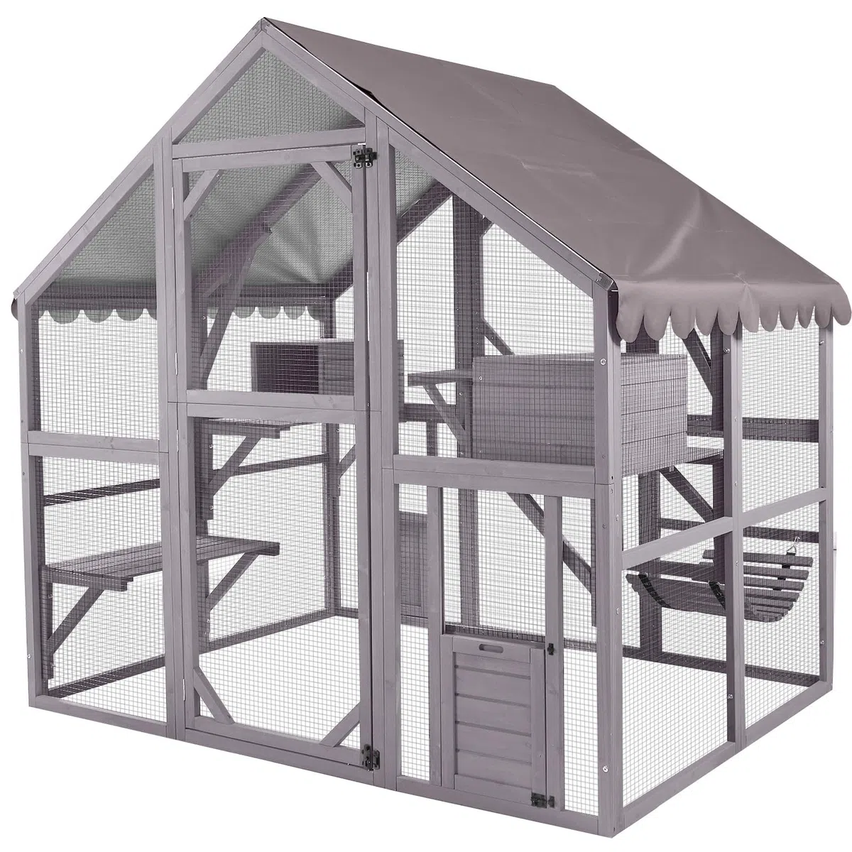 X-Zone Catio - Enclos d'extérieur pour plusieurs chats - En bois - Pour l'extérieur - Condon pour chat - Résistant aux intempéries