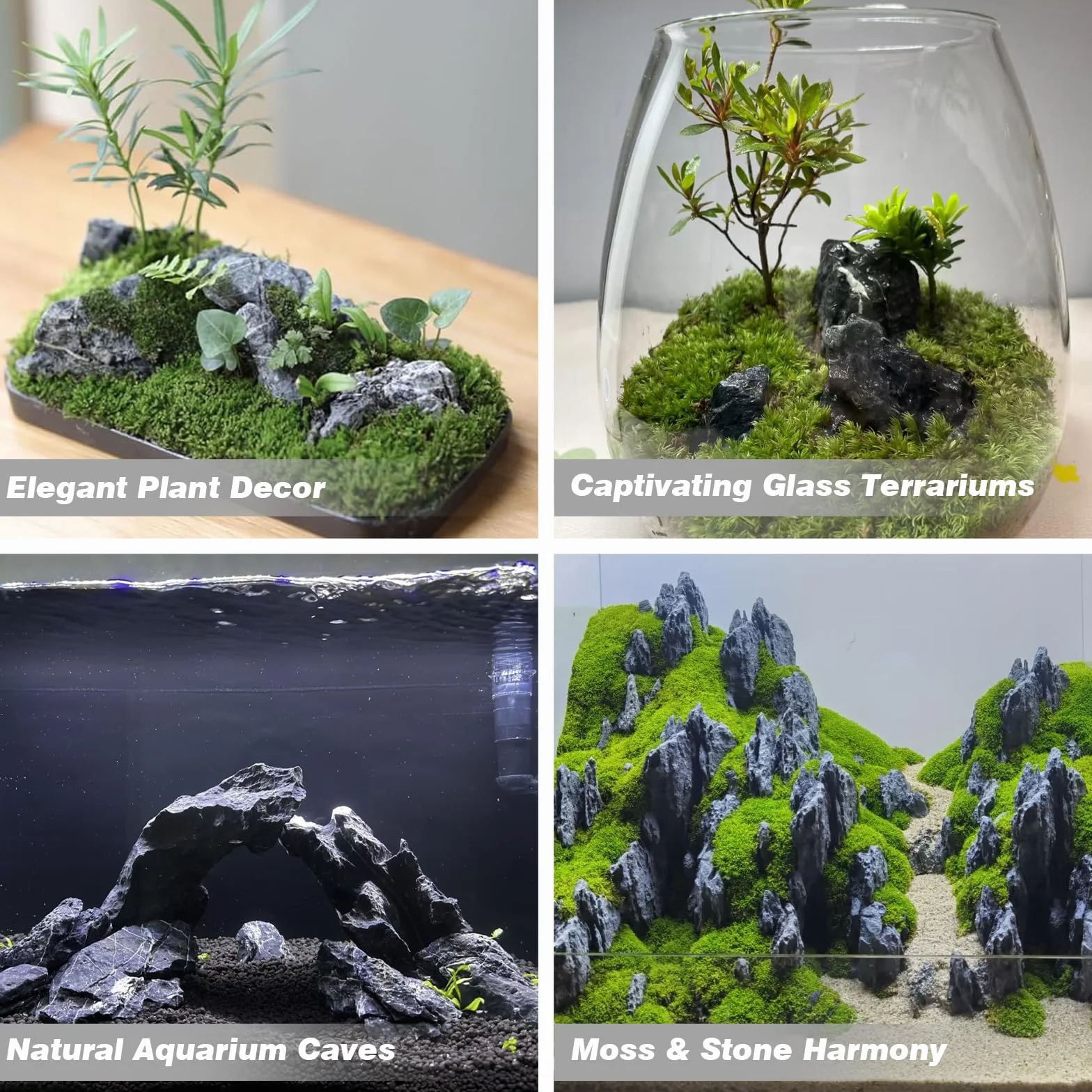 Unocho Pierres d’Aquarium Seiryu Rock 5kg Pierre Naturelle Dragon Stone pour aquascaping Aquarium décor Paysage Aquarium décoration modèle Miniature Jardin féerique(7,5-20cm)