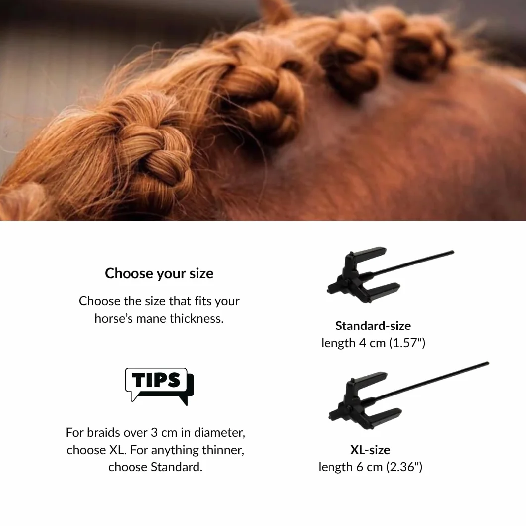 Deluxe | Pince pour chevaux | Convient pour chevaux et poneys | Réutilisable (Noir, Standard)