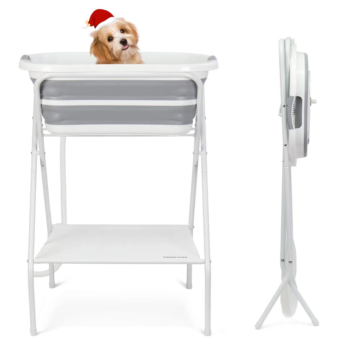 beberoad Baignoire surélevée pour chien de compagnie, station de lavage pour toilettage, baignoire de douche pliable, portable pour petits chiens, chats, animaux domestiques, intérieur et extérieur