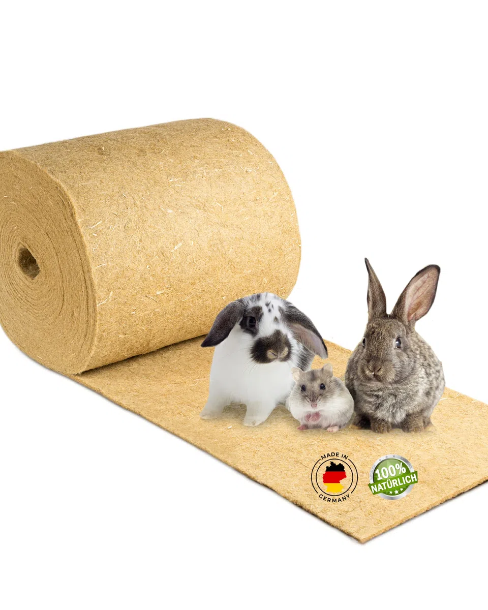 Tapis pour rongeurs en 100 % chanvre sur rouleau de 25 m de long, 40 cm de large, 5 mm d'épaisseur, tapis de chanvre pour tous les types de petits animaux, tapis de chanvre, tapis pour rongeurs, tapis