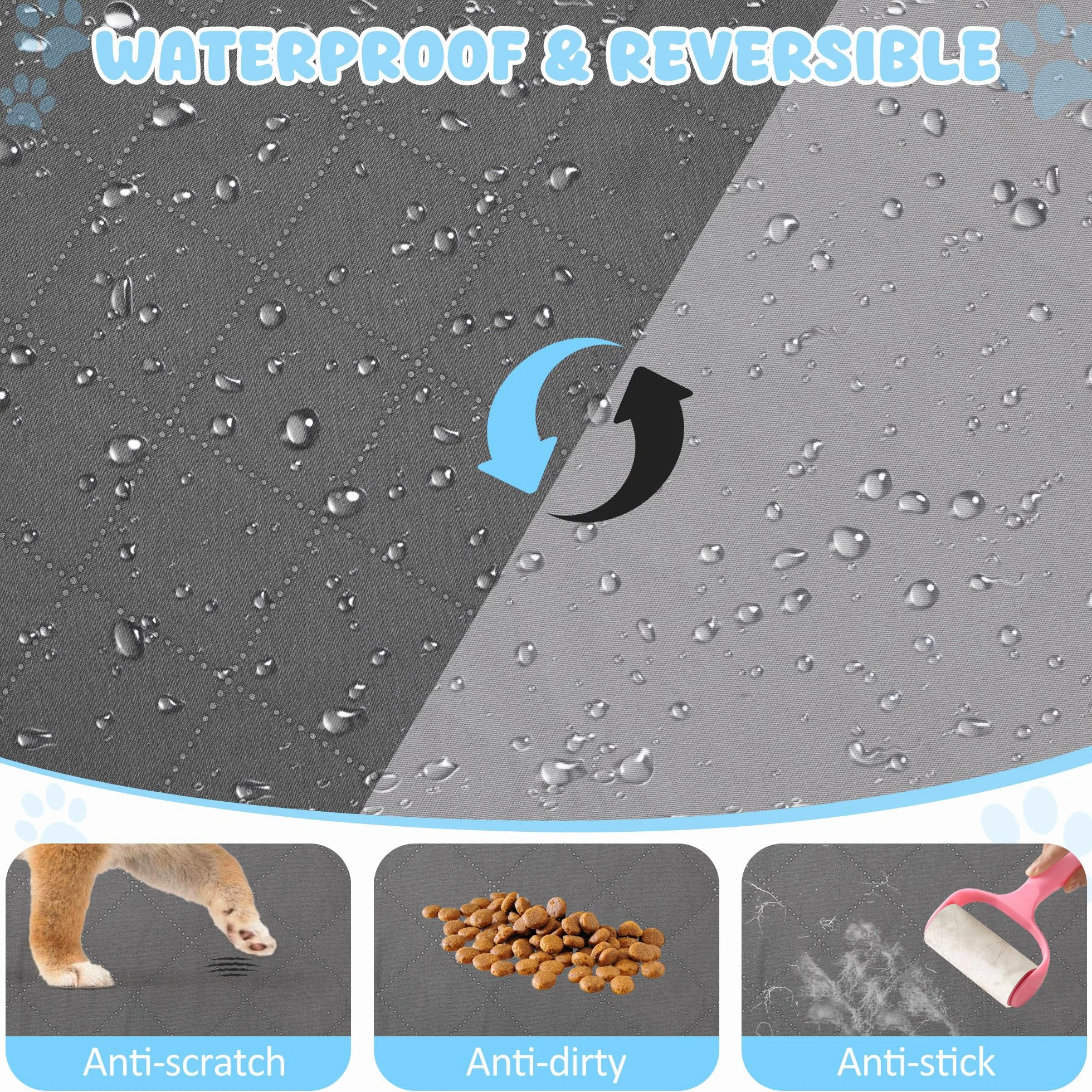 Housse de canapé imperméable pour chien et animal domestique - Lavable - Réversible - Anti-rayures - Résistante aux poils d'animaux - Pour chiot, chiens et chats de taille moyenne et grande