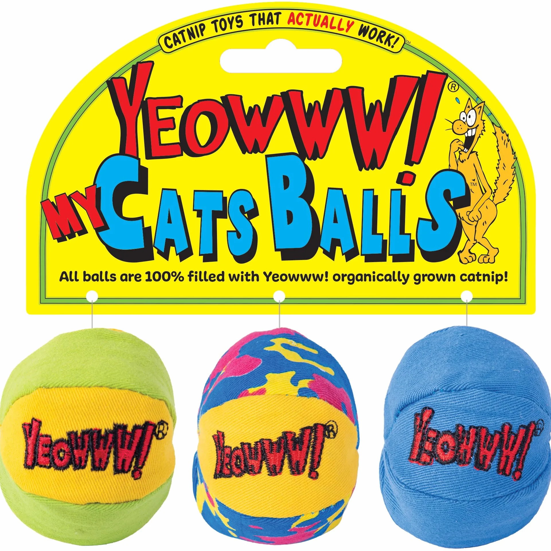 Yeowww My Cats Balls Jouet pour Chat 3 Pièces - Lot de 3