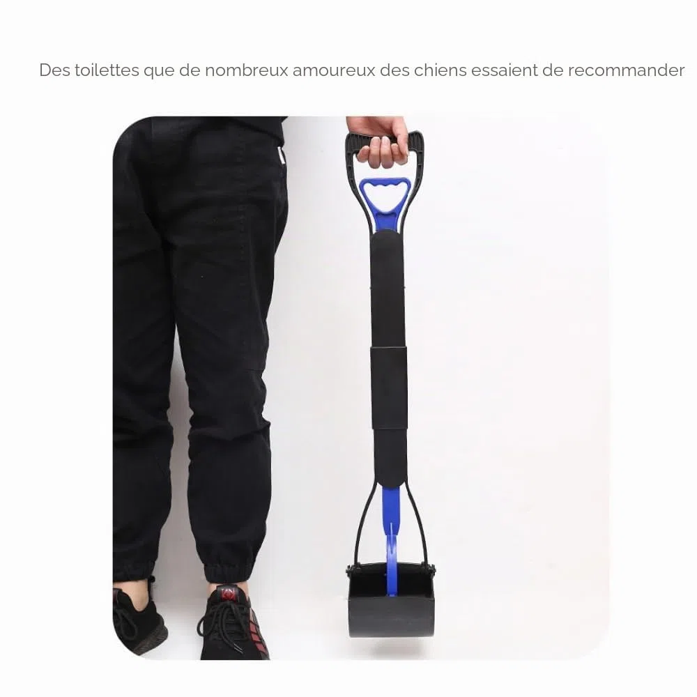 Trottinette à déjections canines de grande taille avec poignée de 81,3 cm de long pour nettoyer les déchets d'animaux ou les déchets de jardin, pas besoin de s'arrêter