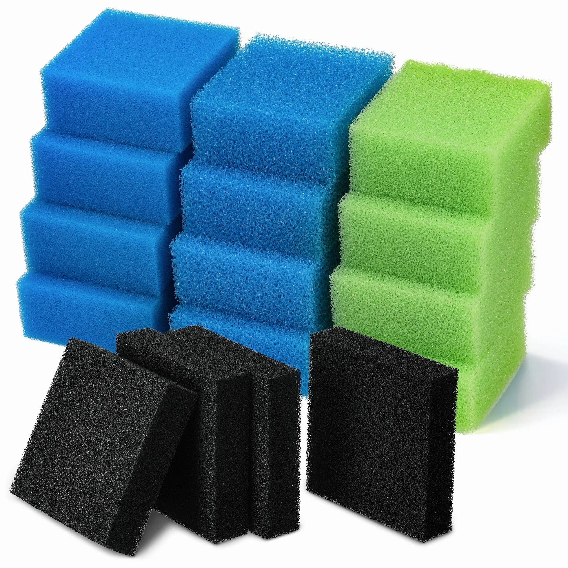 Fentar Kit de 16 Mousse Filtre Aquarium pour Juwel Bioflow M / 3.0, Ensemble pour Filtre Aquarium Incluant Mousse au Charbon, Mousse Biologique, Mousse Grosse et Fine Densité, Éliminateur de Nitrates