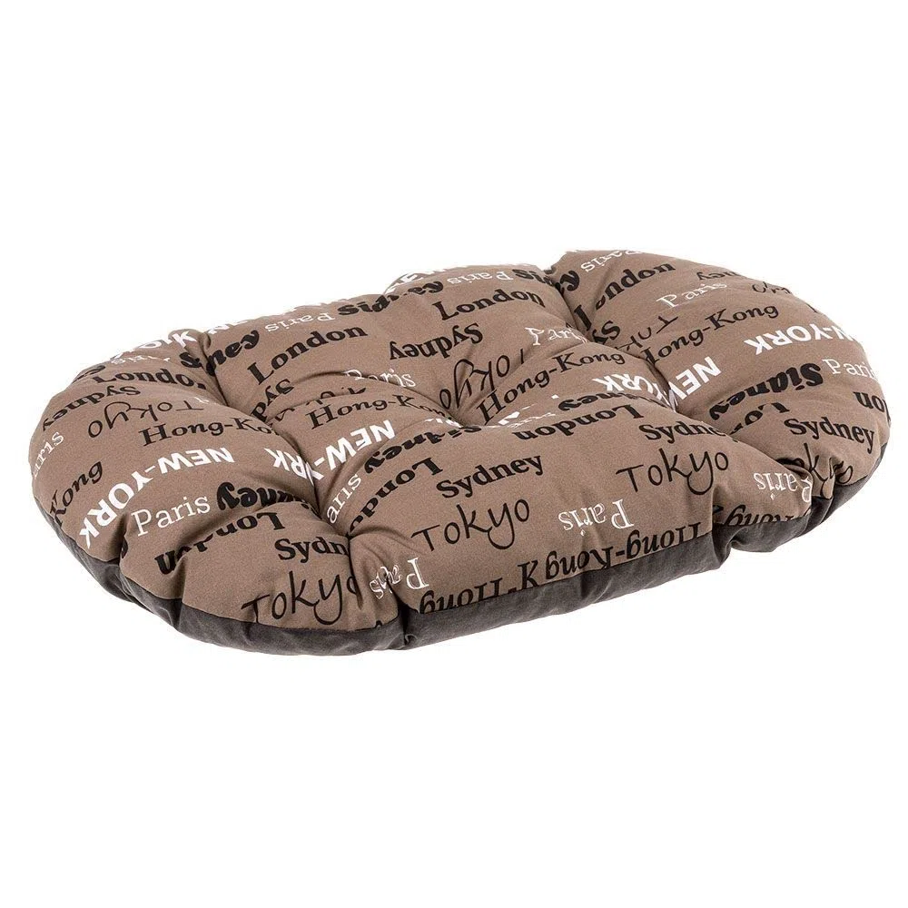 Ferplast Panier Chien Coussin pour Chiens, Lavable, Tapis pour Niches et Voitures, en Coton avec Rembourrage Doux, 78 x 50 CCM. Marron