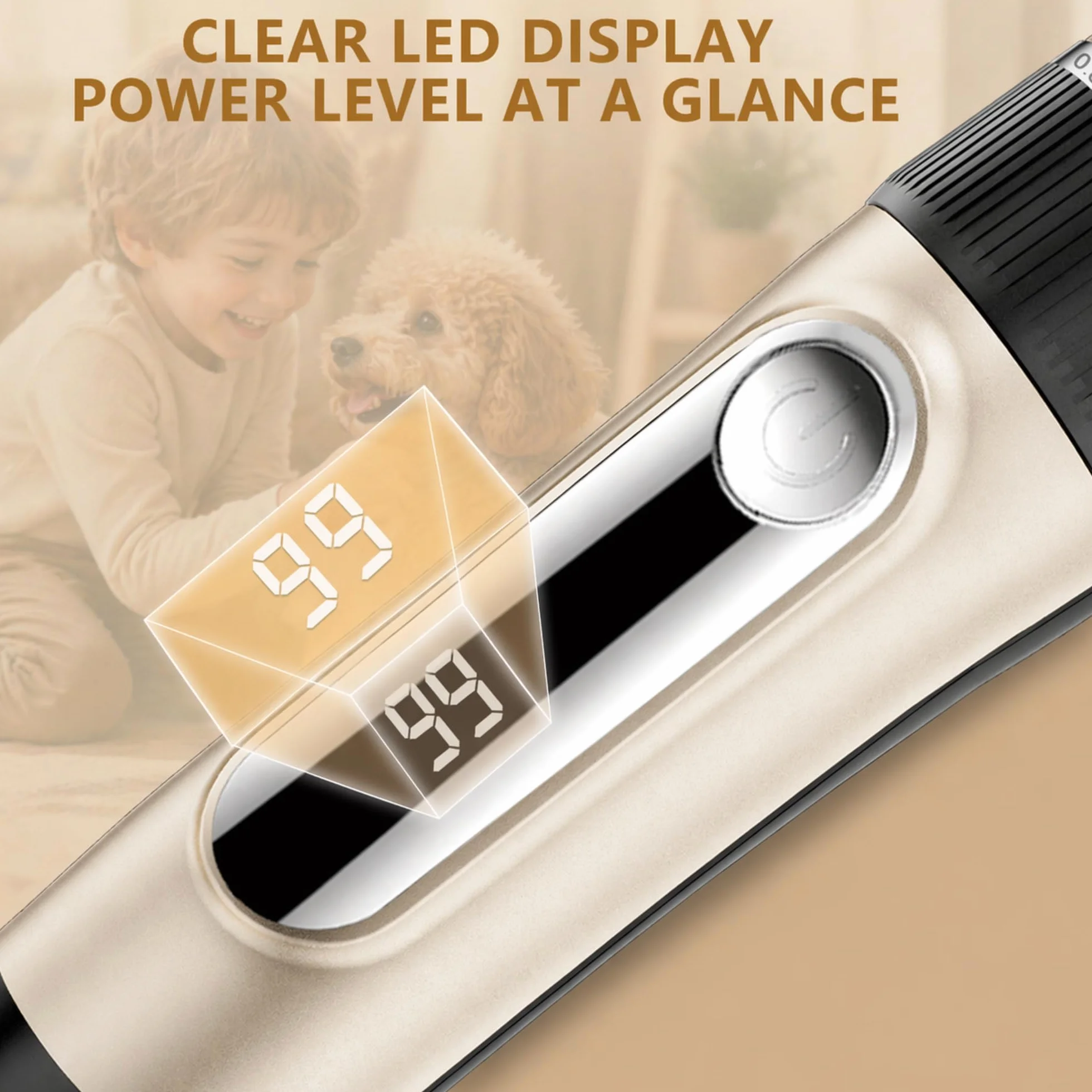 Tondeuse pour Chien IPX7 Tondeuse Chien Professionnelle à 2 Vitesses Écran LED avec Ciseaux Coupe-Griffes Peigne et 6 Accessoires de Sabots Tondeuse de Toilettage pour Chien Chat et Animaux