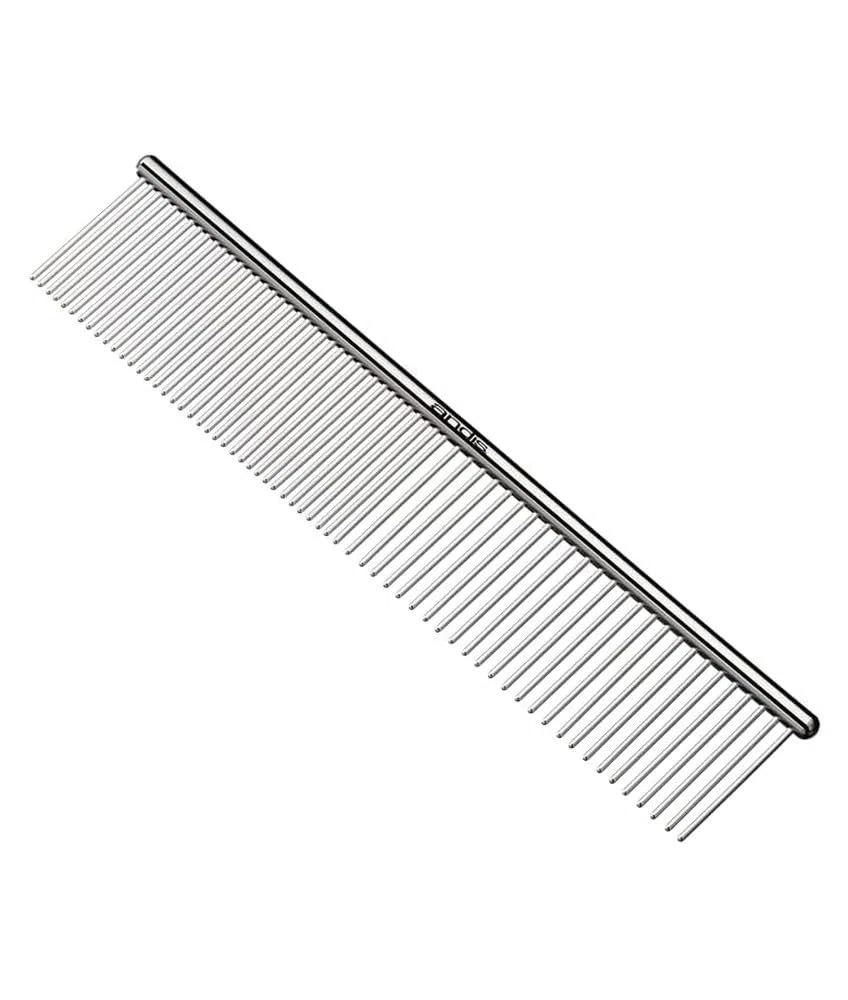 Andis 68550 Peigne en acier inoxydable pour nœuds, tapis et poils morts - Outil de démêlage efficace, confortable, léger, portable et sûr pour chiens, chats et animaux de compagnie - Argent - 19,5 cm
