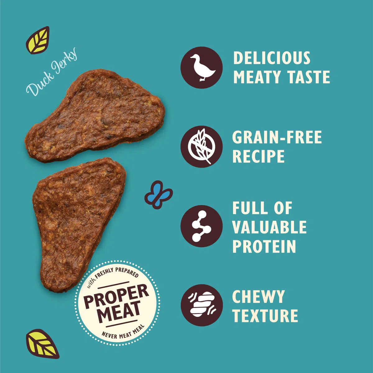 Lily’s Kitchen Fabriqué à partir d’ingrédients naturels Paquet de friandises Mini Jerky de délicieux Canard pour Chiens de Petite, Moyenne et Grande Taille 8 x 70g